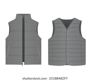 Conjunto de chaleco gris. Ilustración vectorial
