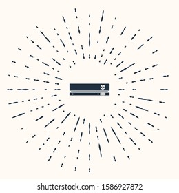 Grey Video game console icon isolated on beige background. Abstract circle random dots. Vector Illustration