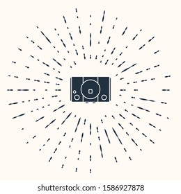 Grey Video game console icon isolated on beige background. Abstract circle random dots. Vector Illustration