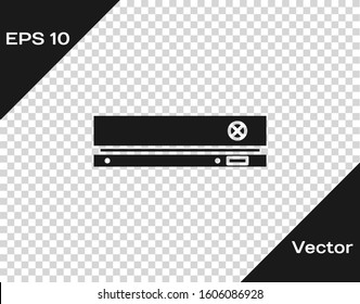 Grey Video game console icon isolated on transparent background.  Vector Illustration