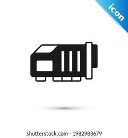 Grey Video graphic card icon isolated on white background.  Vector