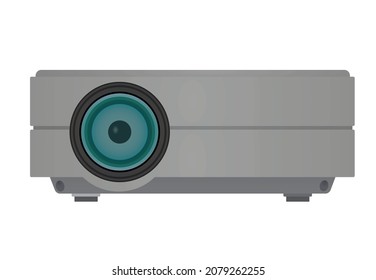 Grey video projector. vector illustration