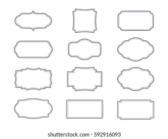 Grey Vintage Frames Set Isolated Elements Stock Vector (Royalty Free ...