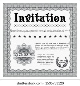 Grey Vintage invitation. Beauty design. Customizable, Easy to edit and change colors. With quality background. 