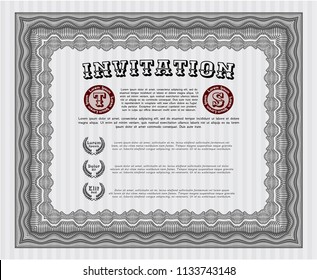 Grey Vintage invitation. With complex background. Elegant design. Customizable, Easy to edit and change colors. 