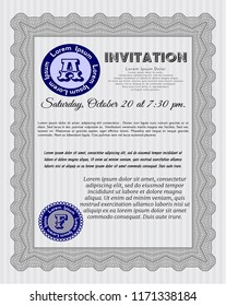 Grey Vintage invitation. With complex background. Customizable, Easy to edit and change colors. Artistry design. 