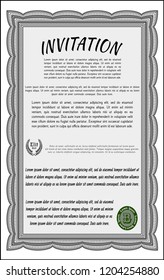 Grey Vintage invitation. With complex background. Elegant design. Customizable, Easy to edit and change colors. 