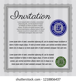 Grey Vintage invitation. Complex background. Vector illustration. Perfect design. 