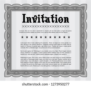 Grey Vintage invitation. Complex background. Lovely design. Vector illustration. 