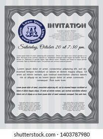 Grey Vintage invitation. With complex background. Beauty design. Customizable, Easy to edit and change colors. 