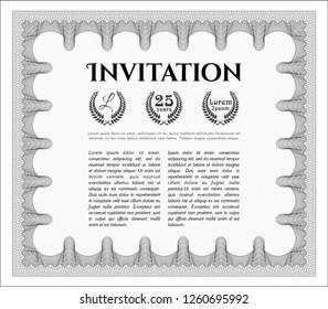 Grey Vintage invitation. Cordial design. Customizable, Easy to edit and change colors. Printer friendly. 