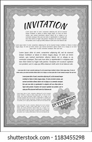 Grey Vintage invitation. Customizable, Easy to edit and change colors. Complex background. Money style design. 