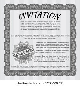 Grey Vintage invitation. Detailed. With quality background. Lovely design. 