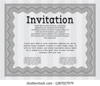 Grey Vintage invitation. Lovely design. Customizable, Easy to edit and change colors. Easy to print. 