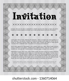 Grey Vintage invitation. Modern design. Customizable, Easy to edit and change colors. Easy to print. 