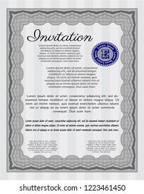 Grey Vintage invitation. Money Pattern. Customizable, Easy to edit and change colors. With complex background. 