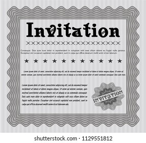 Grey Vintage invitation. Nice design. Detailed. With complex background. 