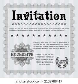 Grey Vintage invitation. Nice design.  Customizable, Easy to edit and change colors. 