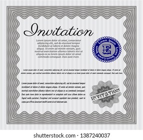 Grey Vintage invitation. Perfect design. Printer friendly. Customizable, Easy to edit and change colors. 