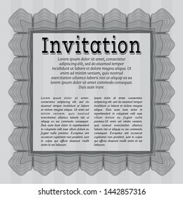 Grey Vintage invitation. Perfect design. Vector illustration. Easy to print. 