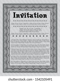 Grey Vintage invitation. Printer friendly. Customizable, Easy to edit and change colors. Sophisticated design. 