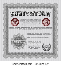 Grey Vintage invitation. With quality background. Money design. Customizable, Easy to edit and change colors. 