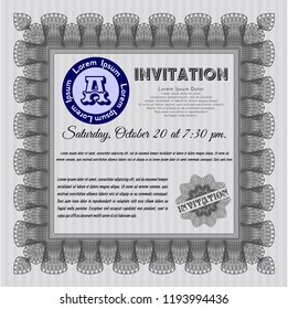 Grey Vintage invitation. With quality background. Customizable, Easy to edit and change colors. Excellent design. 