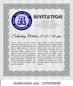 Grey Vintage invitation. With quality background. Excellent design. Detailed. 