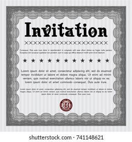 Grey Vintage invitation. With quality background. Beauty design. Customizable, Easy to edit and change colors. 