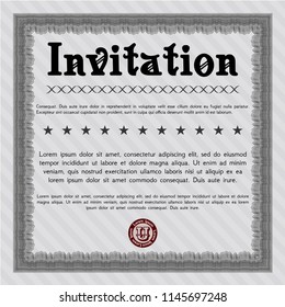 Grey Vintage invitation. Retro design. Customizable, Easy to edit and change colors. With background. 