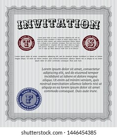 Grey Vintage invitation. Retro design. Easy to print. Customizable, Easy to edit and change colors. 