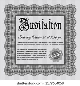 Grey Vintage invitation. Sophisticated design. Detailed. With quality background. 