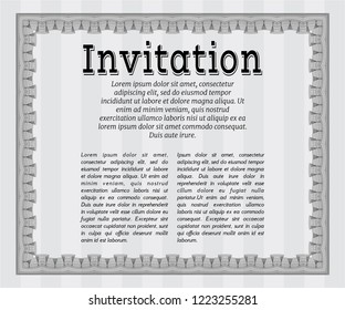 Grey Vintage invitation. Sophisticated design. Customizable, Easy to edit and change colors. Complex background. 