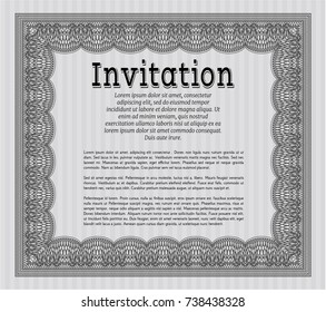 Grey Vintage invitation. Sophisticated design. With complex background. Customizable, Easy to edit and change colors. 
