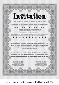 Grey Vintage invitation template. With background. Detailed. Superior design. 