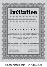 Grey Vintage invitation template. With background. Elegant design. Detailed. 