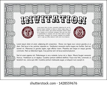 Grey Vintage invitation template. Beauty design. Customizable, Easy to edit and change colors. With background. 