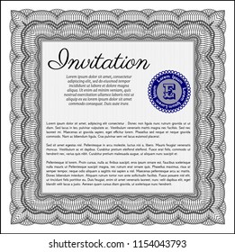 Grey Vintage invitation template. Complex background. Money Pattern design. Detailed. 