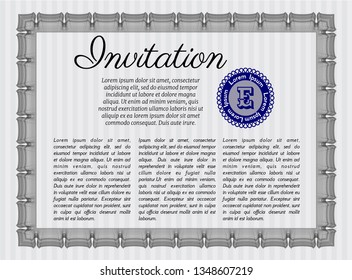 Grey Vintage invitation template. Customizable, Easy to edit and change colors. With background. Beauty design. 