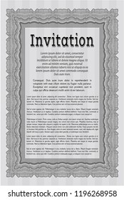 Grey Vintage invitation template. Detailed. With quality background. Nice design. 