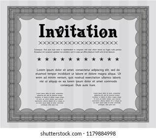 Grey Vintage invitation template. Elegant design. With quality background. Customizable, Easy to edit and change colors. 