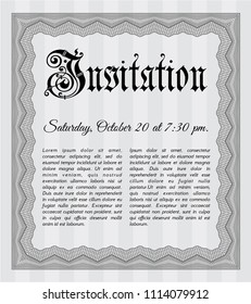  Grey Vintage invitation template. With great quality guilloche pattern. Customizable, Easy to edit and change colors. Lovely design. 