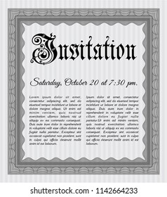  Grey Vintage invitation template. With guilloche pattern and background. Customizable, Easy to edit and change colors. Lovely design. 