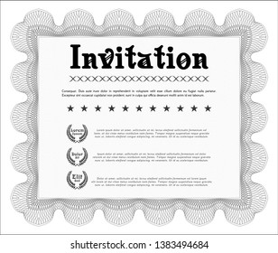 Grey Vintage invitation template. Money design. With quality background. Vector illustration. 