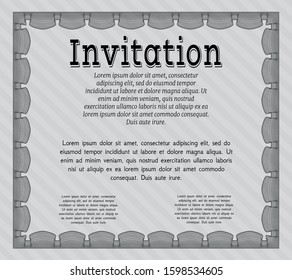 Grey Vintage invitation template. Money Pattern. Complex background. Customizable, Easy to edit and change colors. 