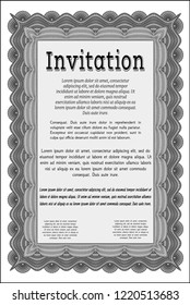 Grey Vintage invitation template. Nice design. Customizable, Easy to edit and change colors. With quality background. 