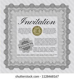 Grey Vintage invitation template. Printer friendly. Customizable, Easy to edit and change colors. Money design. 