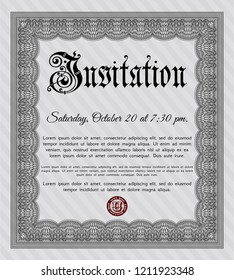 Grey Vintage invitation template. Vector illustration. With quality background. Superior design. 