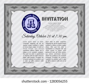 Grey Vintage invitation template. Vector illustration. With quality background. Good design. 