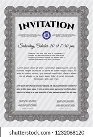 Grey Vintage invitation. Vector illustration. Complex background. Superior design. 
